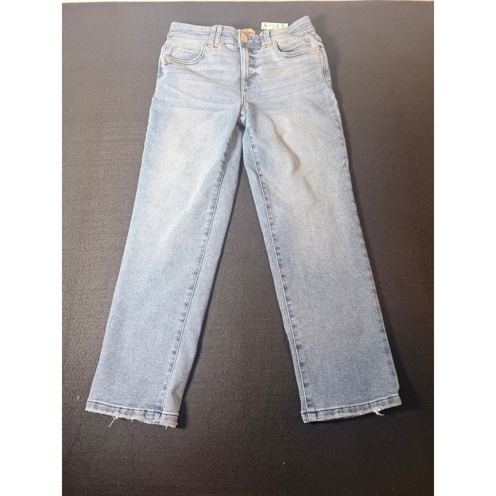 Democracy Ab Technology Light Wash Straight Leg Jeans Size 6 Raw Hem